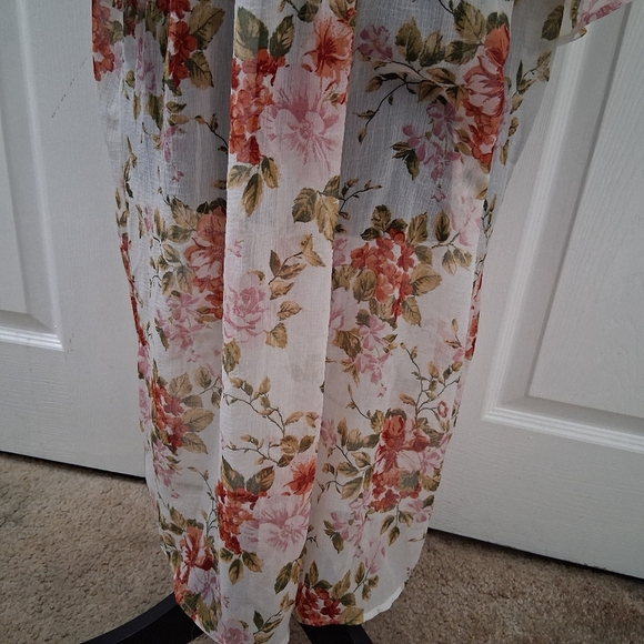 American Eagle Outfitters Floral Swim Cover Up/Open Duster/Boho Size XS/S - Picture 8 of 15